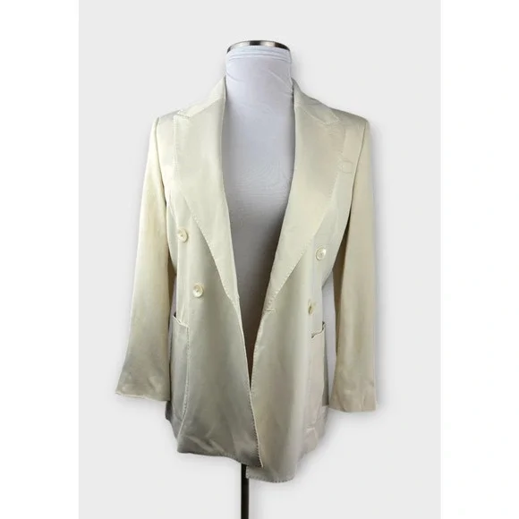 BR Manifattura Emmetex Italian Crepe Double Breasted Blazer Jacket Oversized 2 - Picture 15 of 16